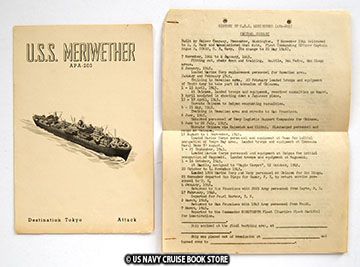 USS MERIWETHER APA 203 WW II CRUISE BOOK 1944 1945  