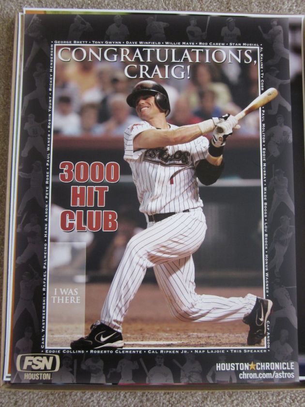 CRAIG BIGGIO 3000TH HIT POSTER  