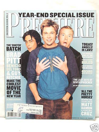 PREMIERE MAGAZINE JAN 2001 Brad Pitt Benicio Del Toro  