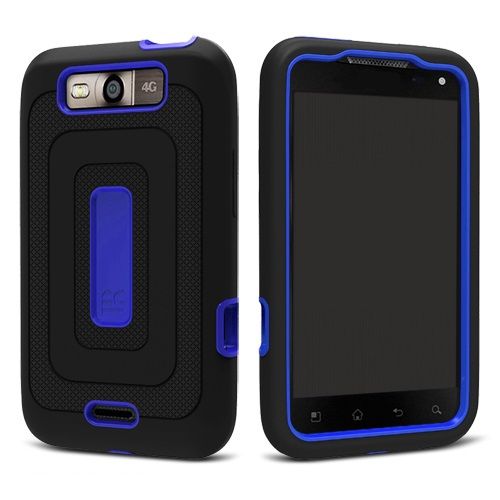 LG CONNECT 4G MS840 METRO PCS DUAL LAYER HYBRID CASE BLACK/BLUE  