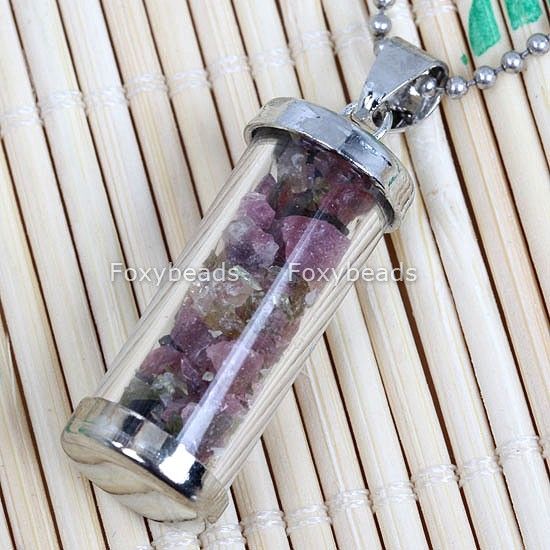   Amethyst Wishing Bottle Pendant Constellation Gemstones Jewelry  