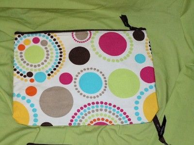 Thirty One~LARGE ZIPPER POUCH~CIRCLE SPIRALS~NEW  