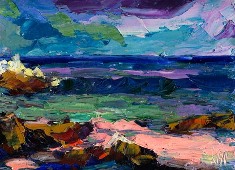 PINK SUDS Seascape Pacific Oil Painting Palette Knives  