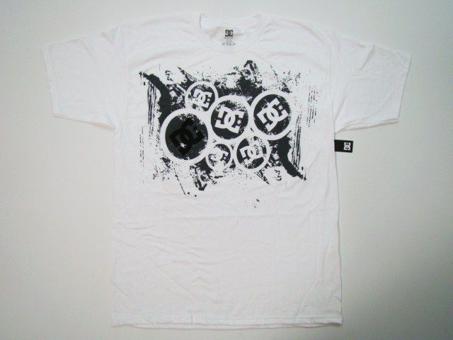 DC SHOES T SHIRT, CIRCLE LOGOS TEE, MENS SIZE SMALL  