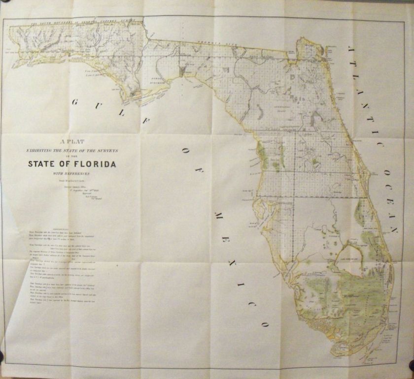 Florida 1849 1853 Map Key Biscayne Cedar Keys Bahia Honda Key West 