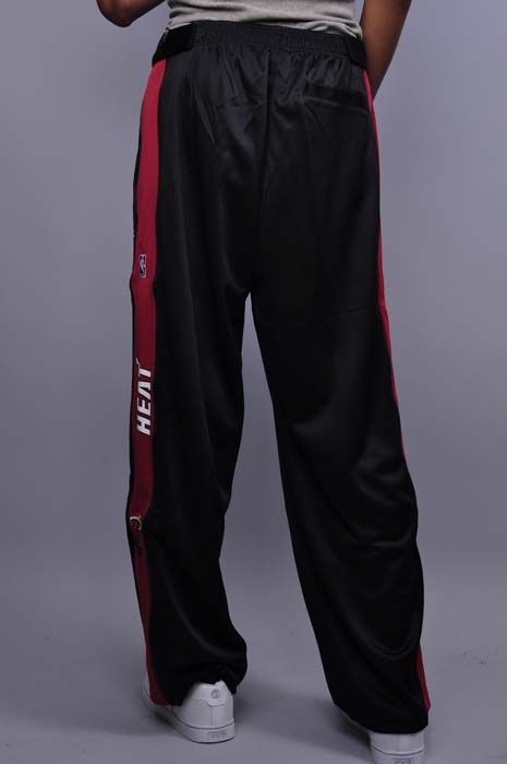 NEW MENS ZIPWAY NBA MIAMI HEAT BLACK RED ATHLETIC WARM UP PANTS SIZE 