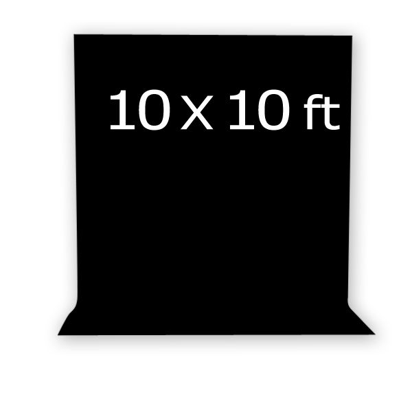   Premium LS Photo Studio Black Muslin Backdrop with 10x10 Protector