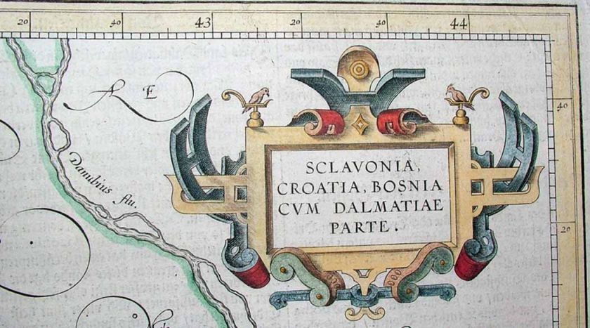 1585 (1633) MERCATOR Map BALKANS CROATIA BOSNIA SAVA  