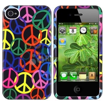 Peace Hard Plastic Case Cover For Apple iPhone 4 4S 4TH+Privacy Screen 