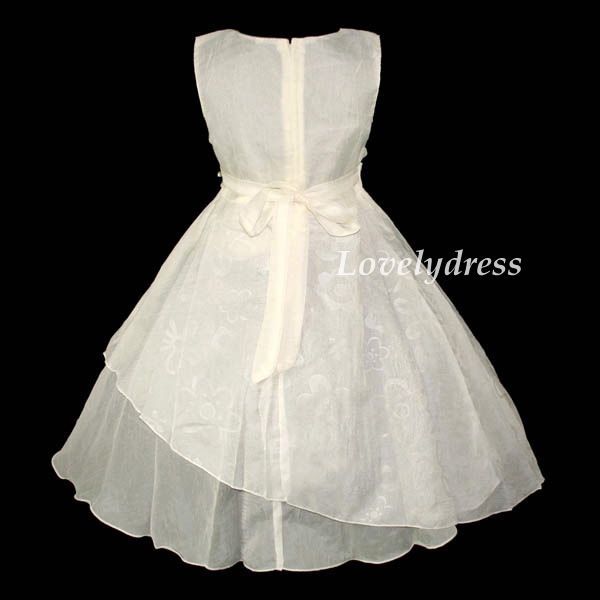 NEW Girls Summer Dress Party Children Wears Clothing Outfit Sets Beige 