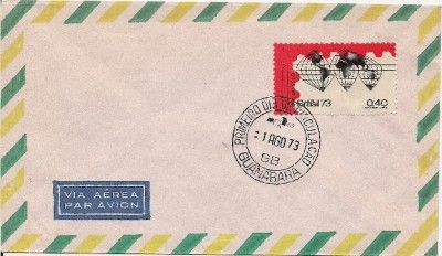 1973 Brazil FDC #1298 Mercator Map Unaddressed  