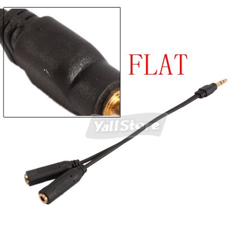 Black 3.5mm Earphone Headphone Y Splitter Cable Adapter  