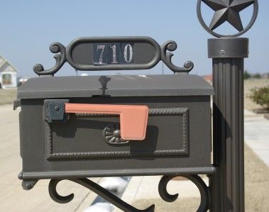 New Cast Aluminum Mailbox and Post Dark Bronze Finish  