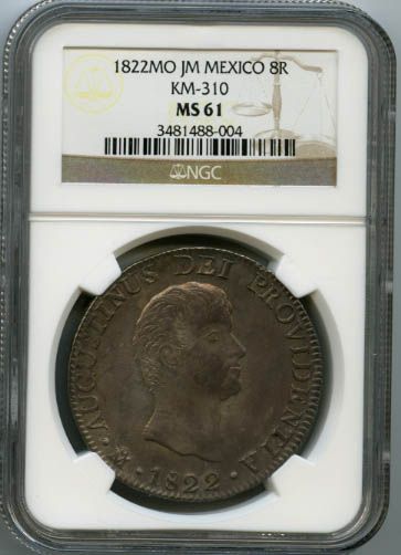 1822 Mo JM Iturbide 8 Reales NGC MS61 #4491  