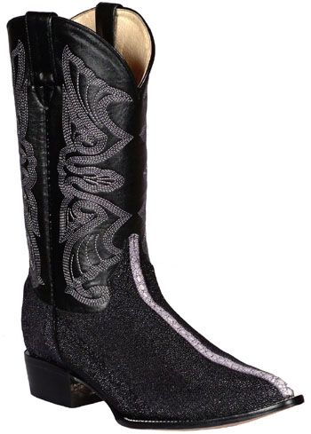   WESTERN Designer Stingray BOOTS Shoes Black Fashion Knee High  