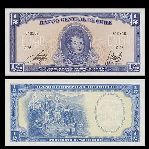 ESCUDO Note CHILE 1962   Conquistador ALMAGRO   UNC  