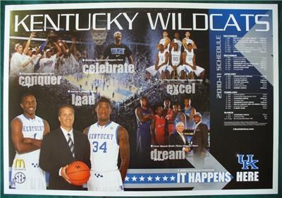 2010 11 UK KENTUCKY WILDCATS BASKETBALL POSTER SCHEDULE  