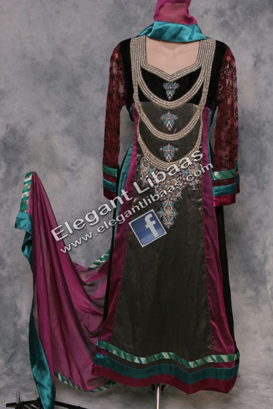 New Indian Pakistani Designer Salwar Kameez Party Heavy Zari Anarkali 