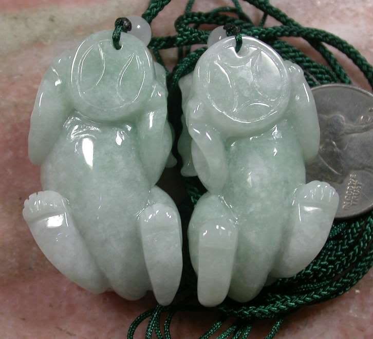   100% Natural A Jade jadeite Pendant Dragon Pi Xiu Coin 338793  