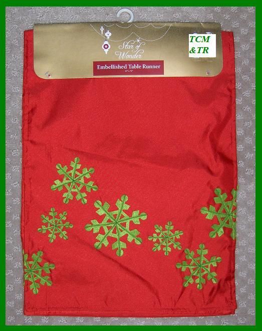 Star of Wonder Christmas Snowflake Table Runner 72x13  