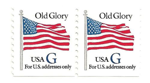 SC#2890 32c Old Glory G Stamp (Blue) Coil Pair MNH  