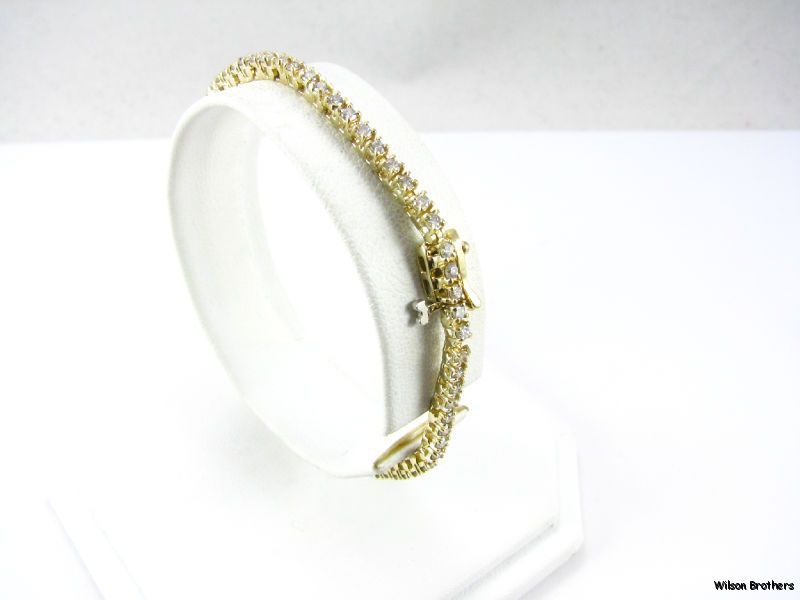   Genuine SI G H High Quality Diamond Womens Tennis Bracelet   14k Gold