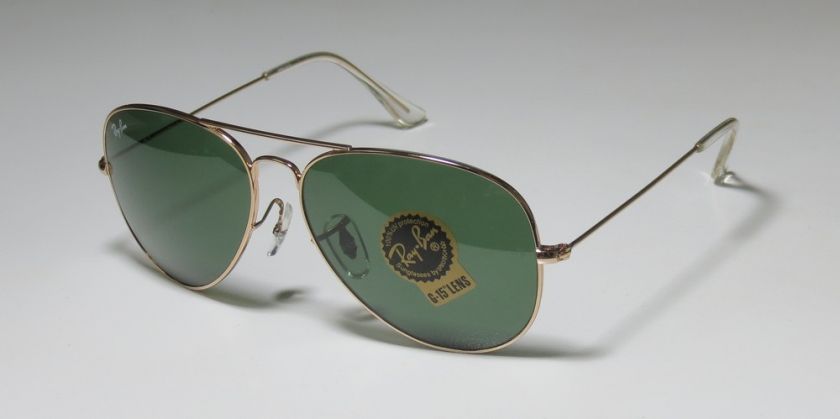 NEW RAY BAN 3025 GOLD/GREEN AVIATOR SUNGLASS/SHADES/SUNNIES CELEBRITY 