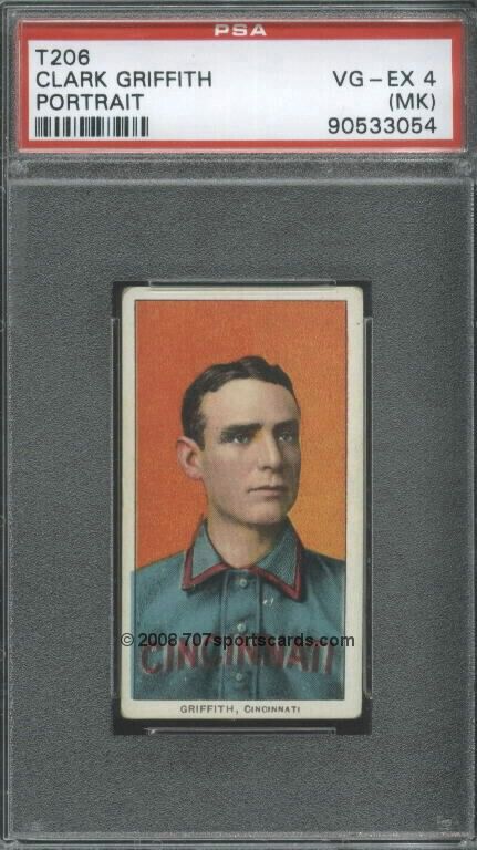 1910 T206 Clark Griffith Port PSA 4mk (3054) Piedmont 350  