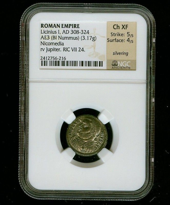 Roman Empire Licinius I AD 308 324 AE3 Nicomedia Reverse Jupiter NGC 