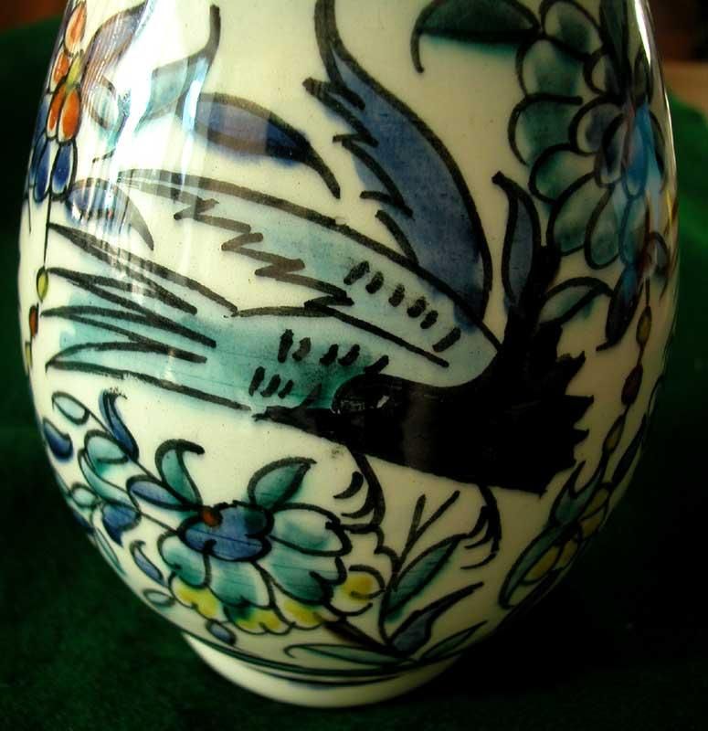 ISRAEL ARMENIAN HAND PAINTED IN JERUSALEM POTTERY VASE  