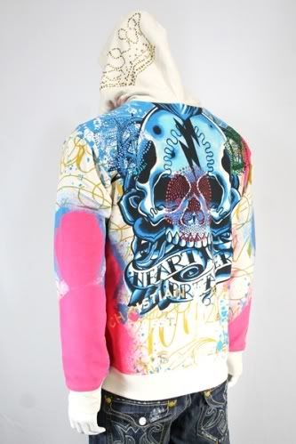 CHRISTIAN AUDIGIER Ed Hardy FLASHBACK Jacket Hoodie 2XL  