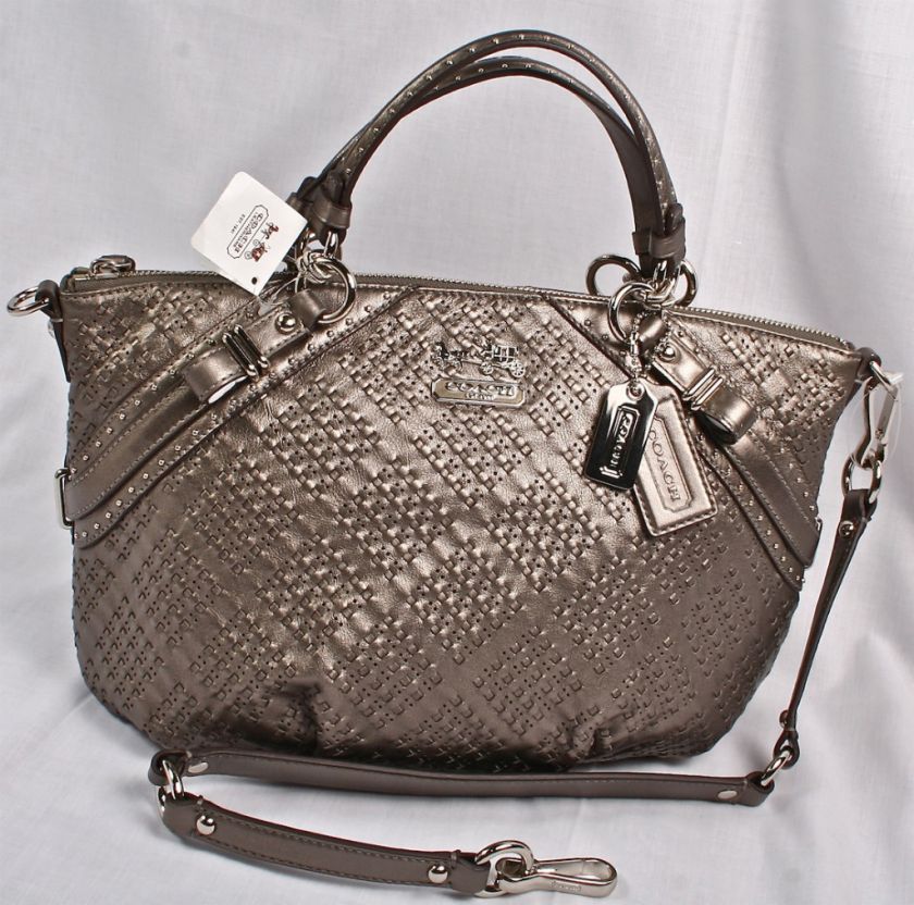 NEW Coach Madison Woven Leather Sophia Satchel Bag Purse 17757 $498 