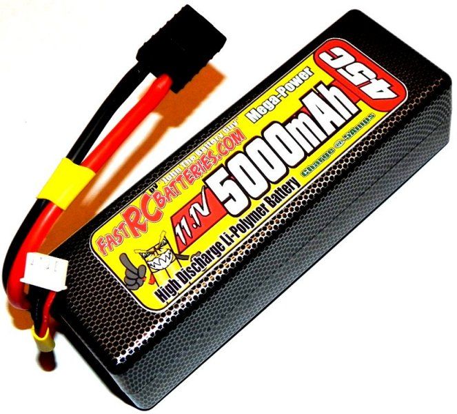 TRAXXAS SLASH 4X4~11.1V HARDCASE 45C 5000mAH LIPO~65MPH  