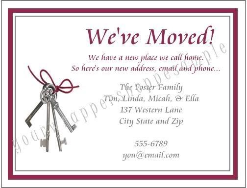 MOVING Announcements WEVE MOVED NEW HOME KEYS Cards  