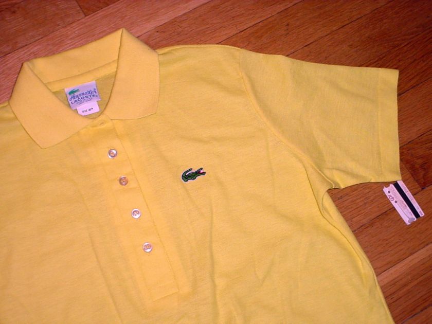 NWT VTG LACOSTE SUNFLOWER POLO SHIRT WOMEN 40 5 BUTTON  