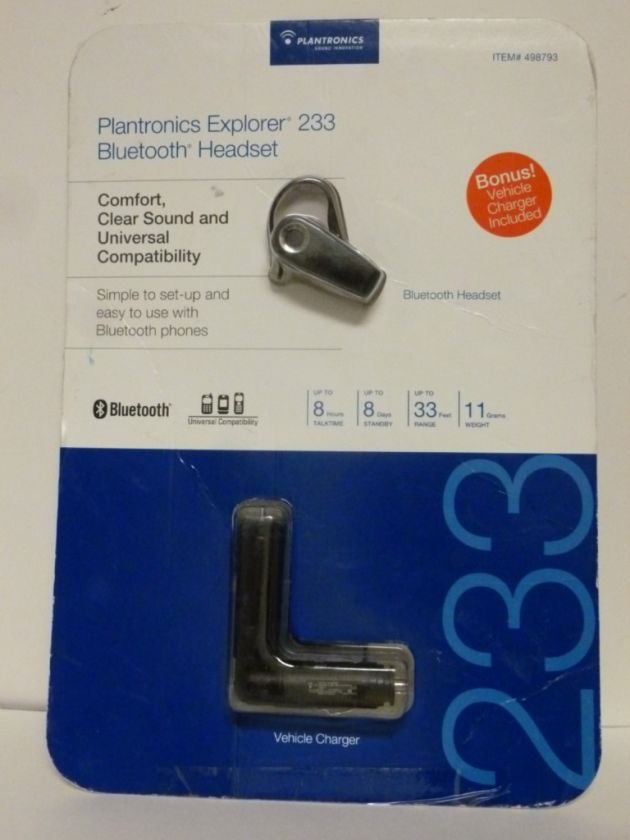 Plantronics Explorer 233 Bluetooth Headset Universal Compatibility 