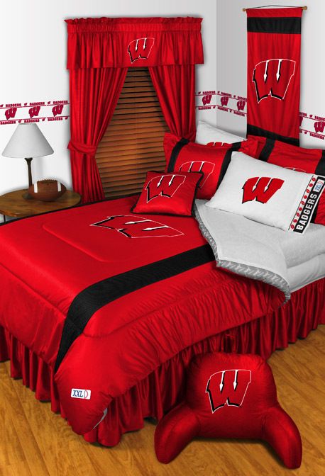 WISCONSIN BADGERS COMFORTER & MORE BEDDING BED SET  