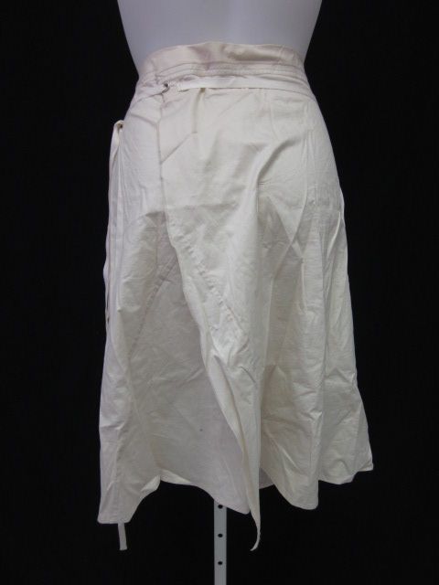 PRADA Cream Pleated Knee Length Skirt Sz 40  