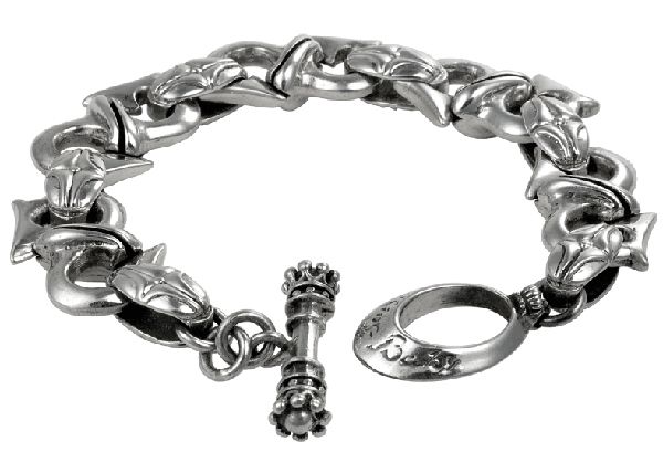King Baby Studios Large Silver dragon S Link Bracelet  