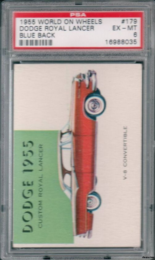 1955 World on Wheels #179 PSA EX MT 6 Dodge RoyalLancer  