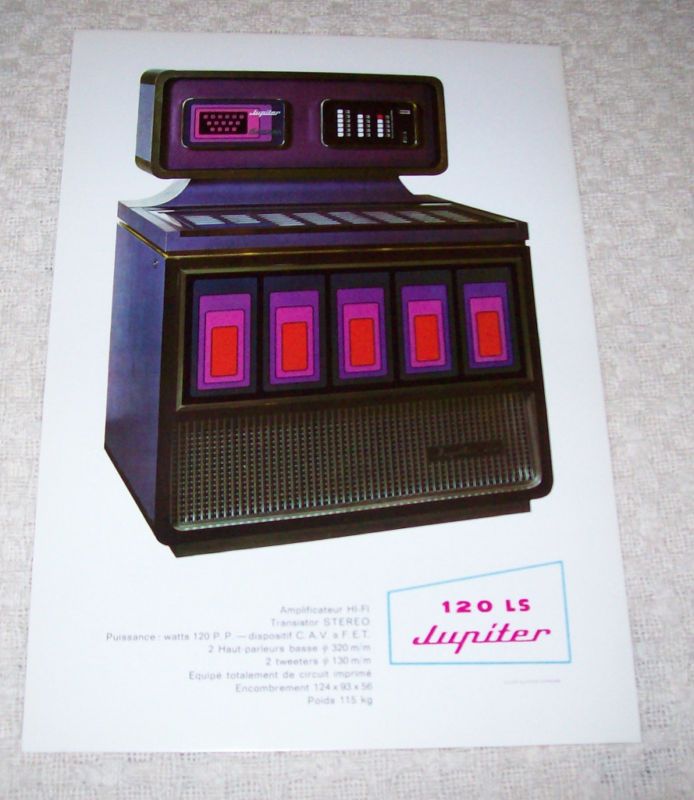 JUPITER 120 LS ORIGINAL JUKEBOX FLYER BROCHURE 1974  