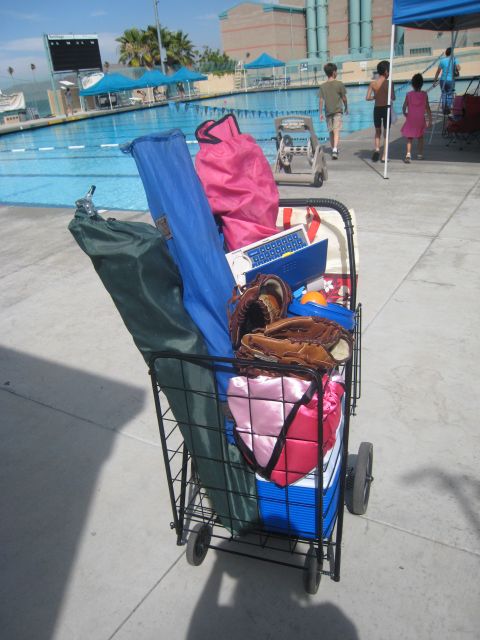 FOLDING SHOPPING CART WITH DOUBLE BASKET BLACK  JUMBO  