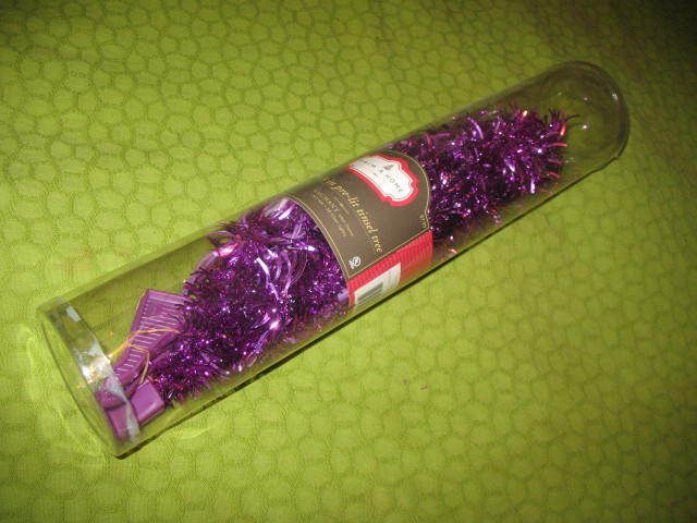 18 INCH TABLE TOP PURPLE CHRISTMAS TREE 62 tips 20 clear lights 