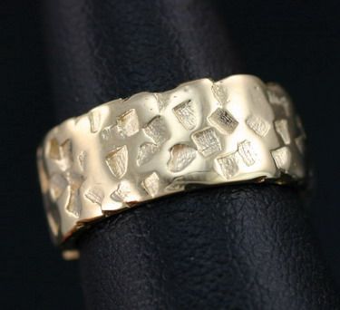 Vintage 14K Wedding Eternity Band Ring 7 mm Wide Pattern Size 5 5.5 8 