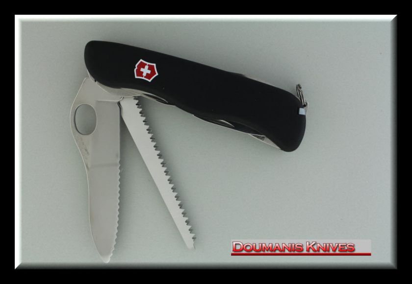 NEW VICTORINOX SWISS ARMY ONE HAND TREKKER BLACK 54874  