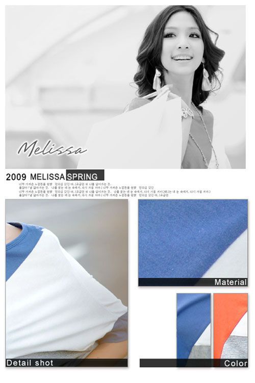   Spring Clothes Mixed colors 1/2 Sleeve T Shirt #A003 Blue  