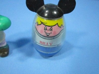 VINTAGE DISNEY TOYS MICKEY MOUSE WEEBLE, BAMBI OWL & NEWTON GIMMICK 