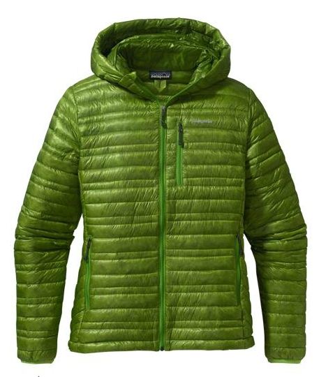 PATAGONIA ULTRALIGHT DOWN HOODY 800 FILL GOOSE JACKET DWR GREEN WOMENS 