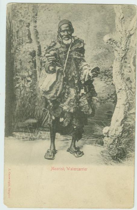 082608 MOOR MOORISH WARRIOR AFRICA COSTUME POSTCARD C 1900  