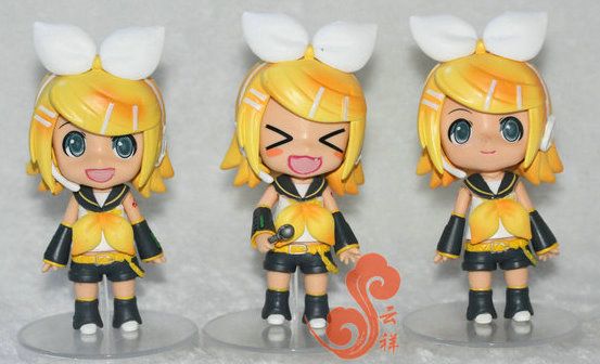 Vocaloid CV02 Rin Kagamine Anime Figures 11cm x 3PCs  